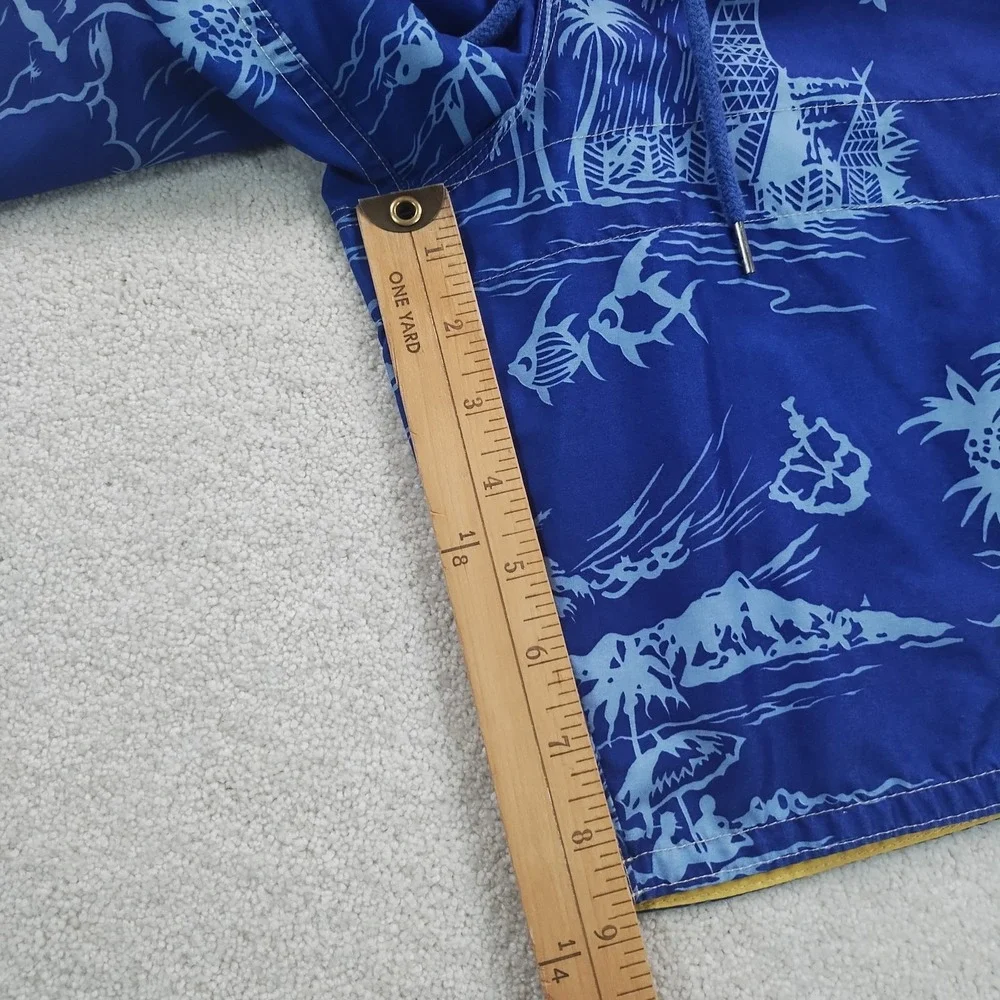 VTG Ralph Lauren Polo Jeans  Board Shorts Mens XL Blue AOP MeshLined Logos‎ Swim